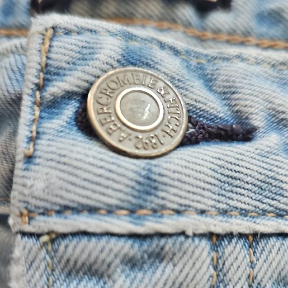 Abercrombie & Fitch Light Blue Distressed Jean Shorts - Picture 3 of 5